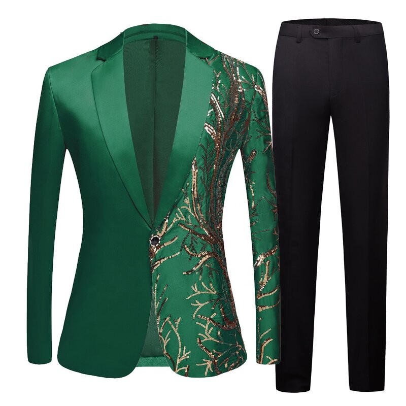 Men's Suit Manufacturer - OEM/ODM Sequin Stage Chorus Wedding Groom MC Suit