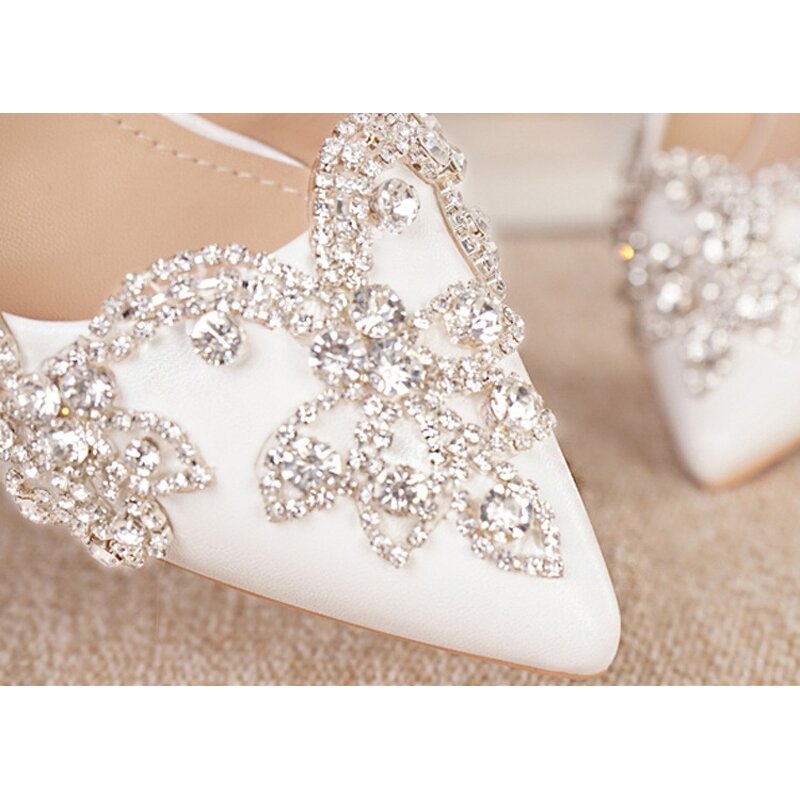 Wedding Shoes Manufacturer - OEM/ODM Women High Heel Pointed Toe Crystal Shoes