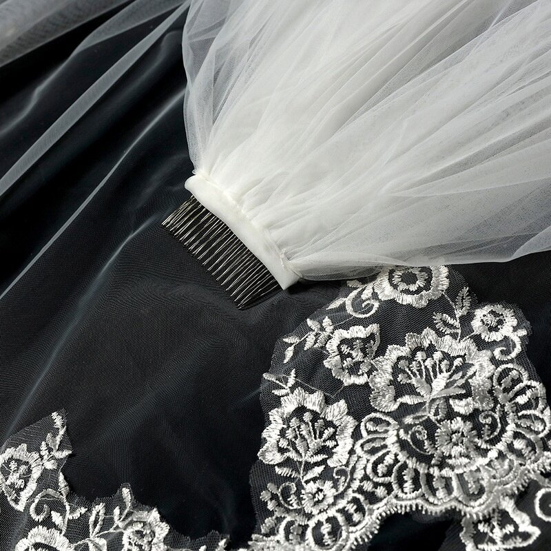 Bridal Veil Manufacturer - OEM/ODM Car Bone Lace Super Bright Long Tail Veil