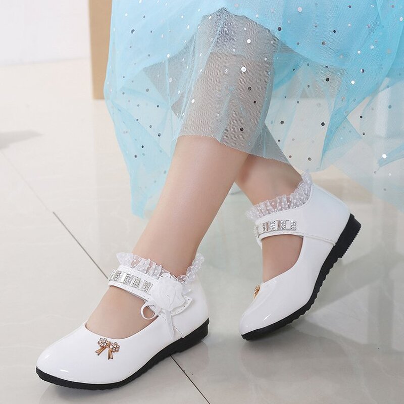 Baby Shoes Manufacturer - OEM/ODM Rhinestone Lace Soft Soled Ballerina Shoes