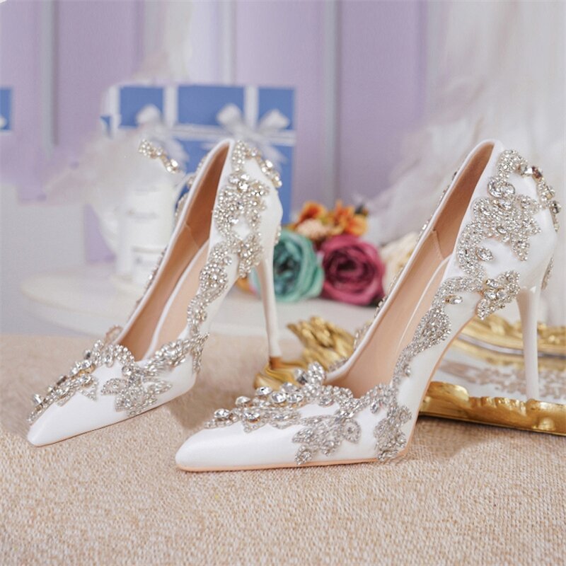 Wedding Shoes Manufacturer - OEM/ODM Women High Heel Pointed Toe Crystal Shoes