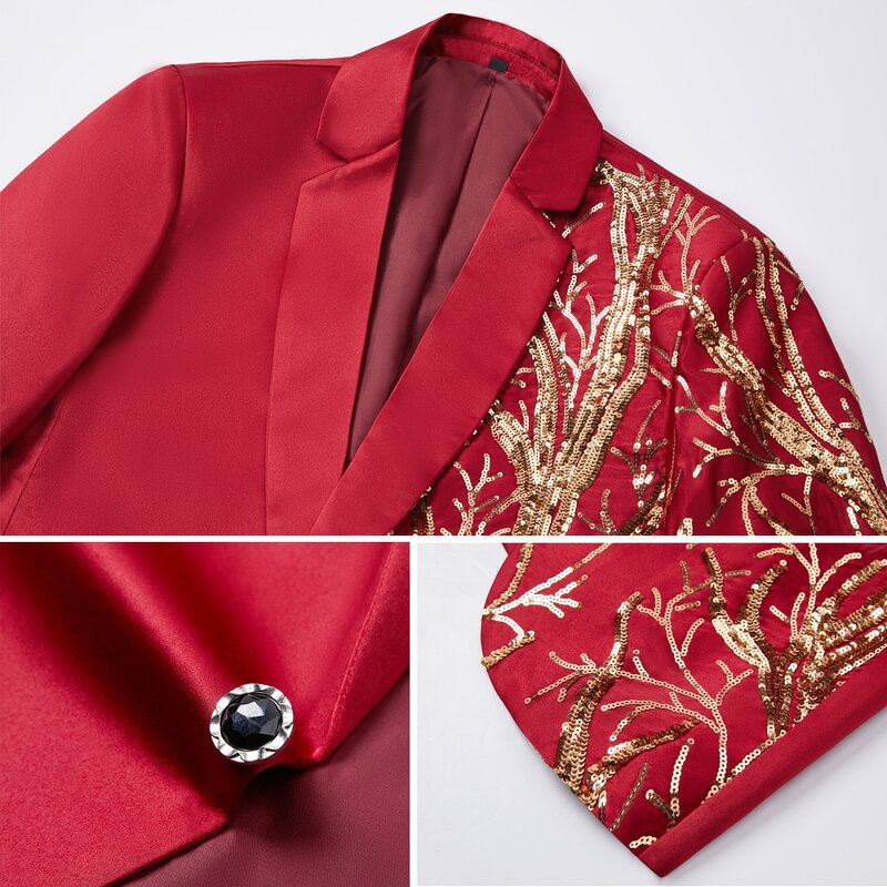 Men's Suit Manufacturer - OEM/ODM Sequin Stage Chorus Wedding Groom MC Suit