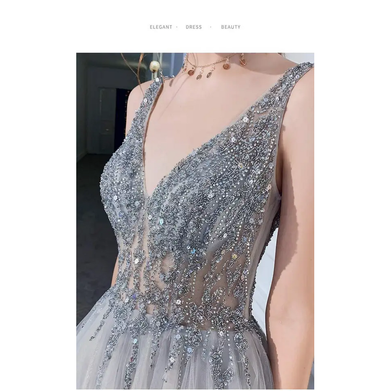 Evening Dress Manufacturer - OEM/ODM Sleeveless Halter Gold Sequin Mermaid Dress