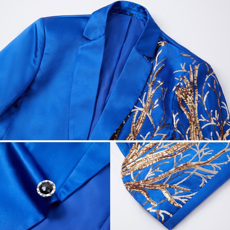 Men's Suit Manufacturer - OEM/ODM Sequin Stage Chorus Wedding Groom MC Suit