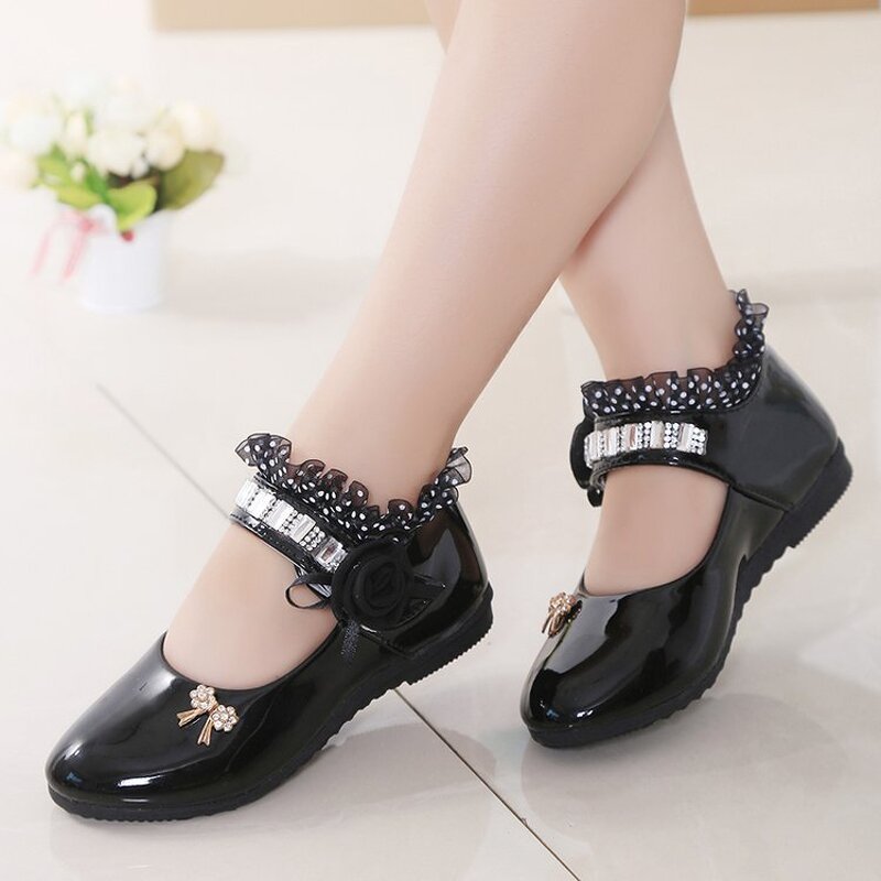 Baby Shoes Manufacturer - OEM/ODM Rhinestone Lace Soft Soled Ballerina Shoes