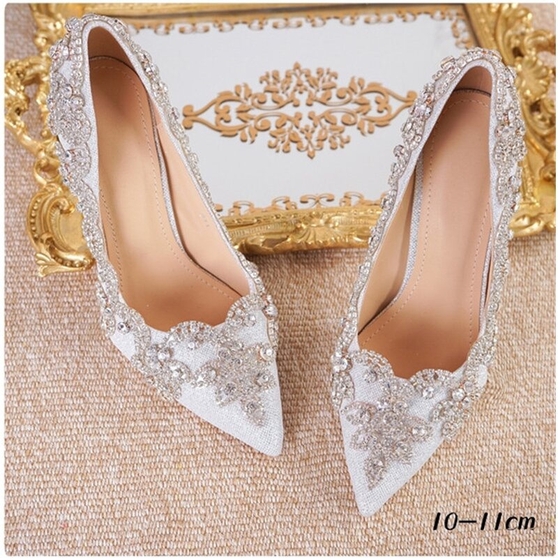 Wedding Shoes Manufacturer - OEM/ODM Women High Heel Pointed Toe Crystal Shoes