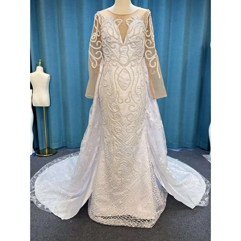 Plus Size Wedding Dress Manufacturer - OEM Custom Lace Long Sleeve Gown