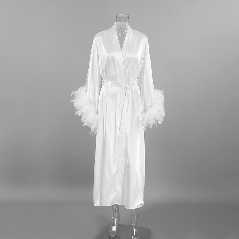 Bridal Robe Manufacturer - OEM Custom Elegant V-Neck Long Tulle Wedding Robe