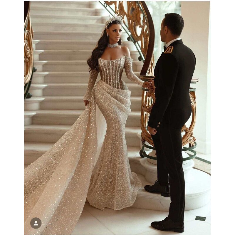 Evening Gown Manufacturer - OEM Custom Mermaid Empire Waist Beaded Gown