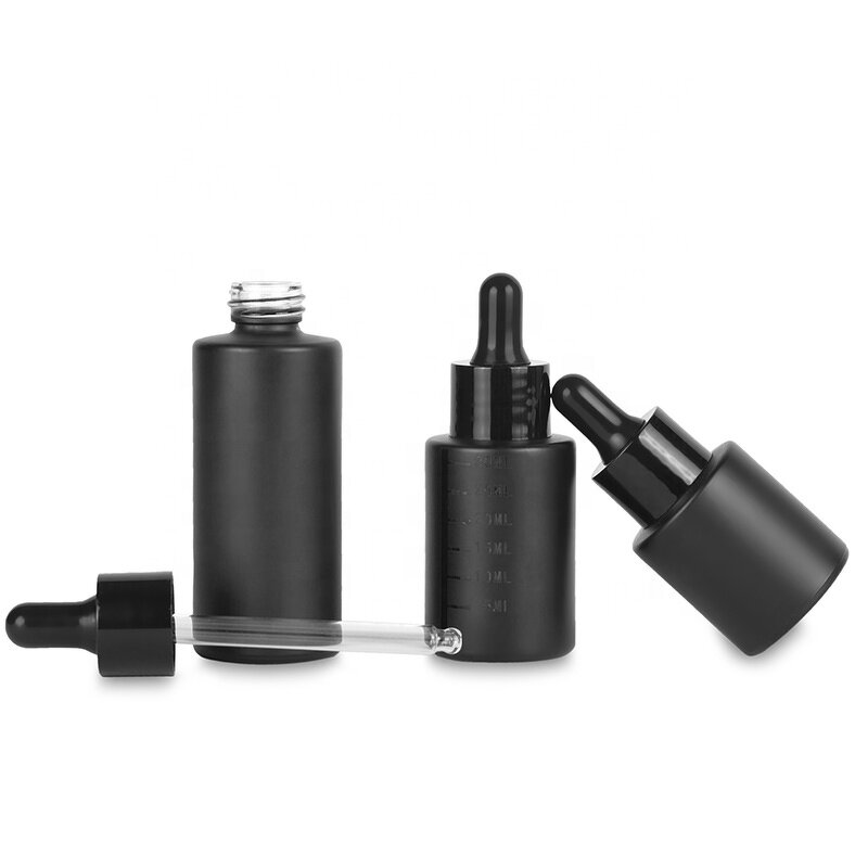 Glass Dropper Bottle Factory - 30ml Luxury Matte Black Essential Oil