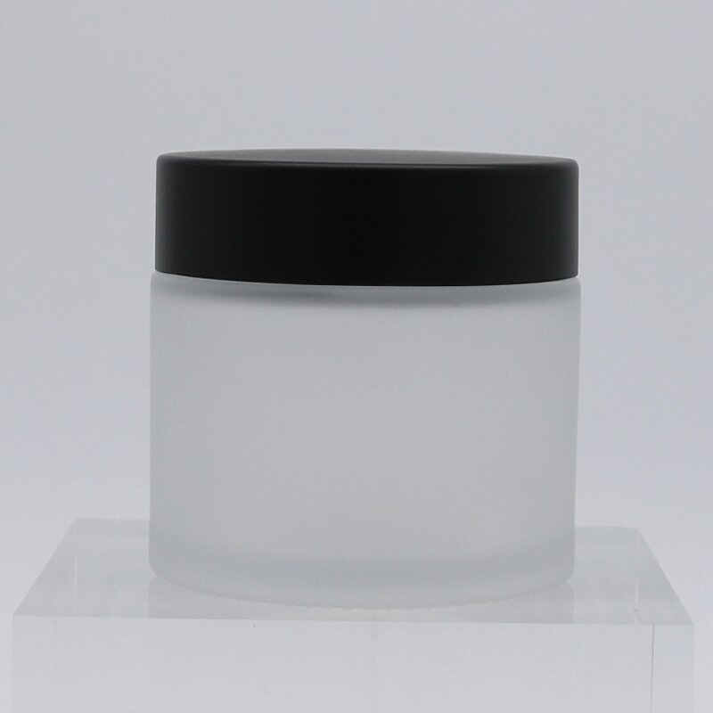 Glass Cream Jar Factory - 60g Clear with Plastic White Cap