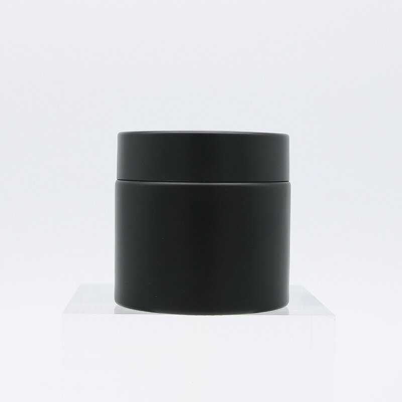Glass Cream Jar Factory - 60g Matte Black with Bamboo Lid Eye Cream