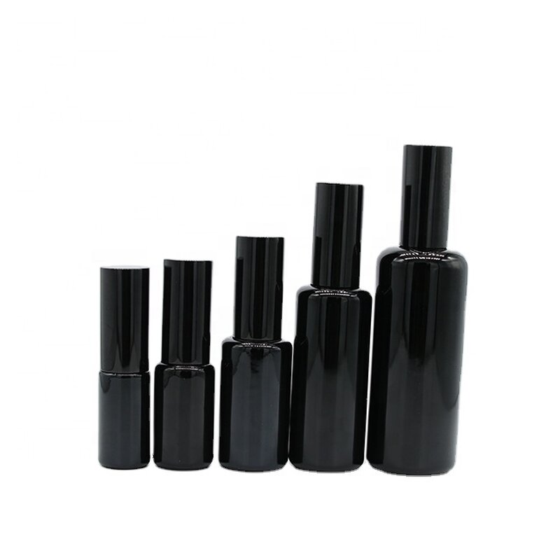 Glass Spray Bottle Supplier - 5-100ml Glossy Black Fine Mist Pump