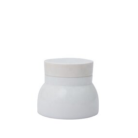 Ceramic Jar Supplier - 40-150ml White Slanted Shoulder Skin Care