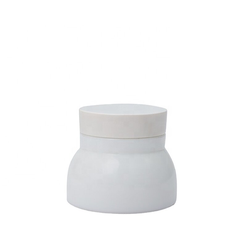 Ceramic Jar Supplier - 40-150ml White Slanted Shoulder Skin Care