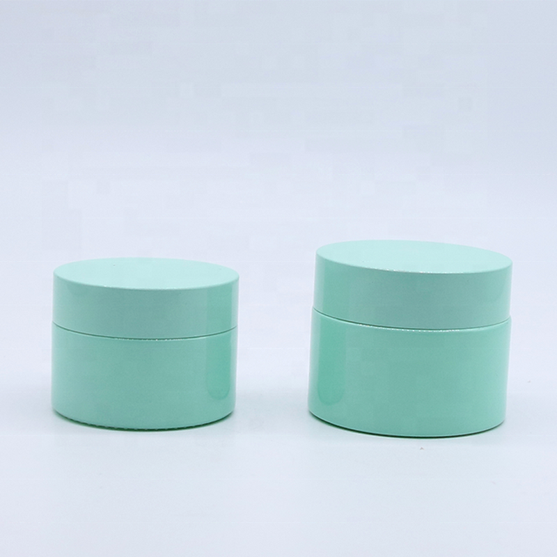 Face Cream Glass Jar Supplier - Wholesale 30-50g Light Green Empty