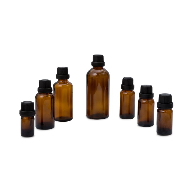 Glass Bottle Manufacturer - 10-100ml Brown Amber Cosmetic Package