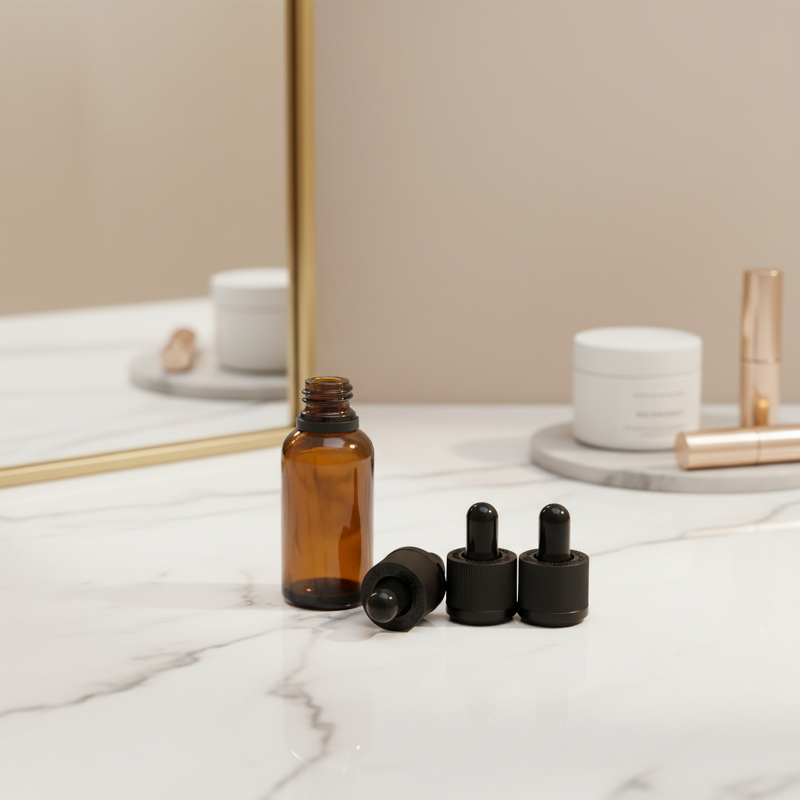 Glass Dropper Bottle Supplier - Custom 30ml Square Serum Cosmetic