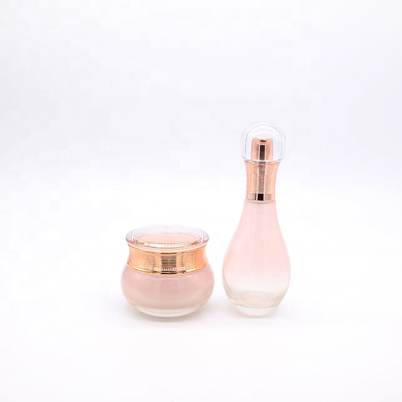 Cosmetic Set Glass Bottle Factory - 60-150ml Bowling Shape Rose Gold