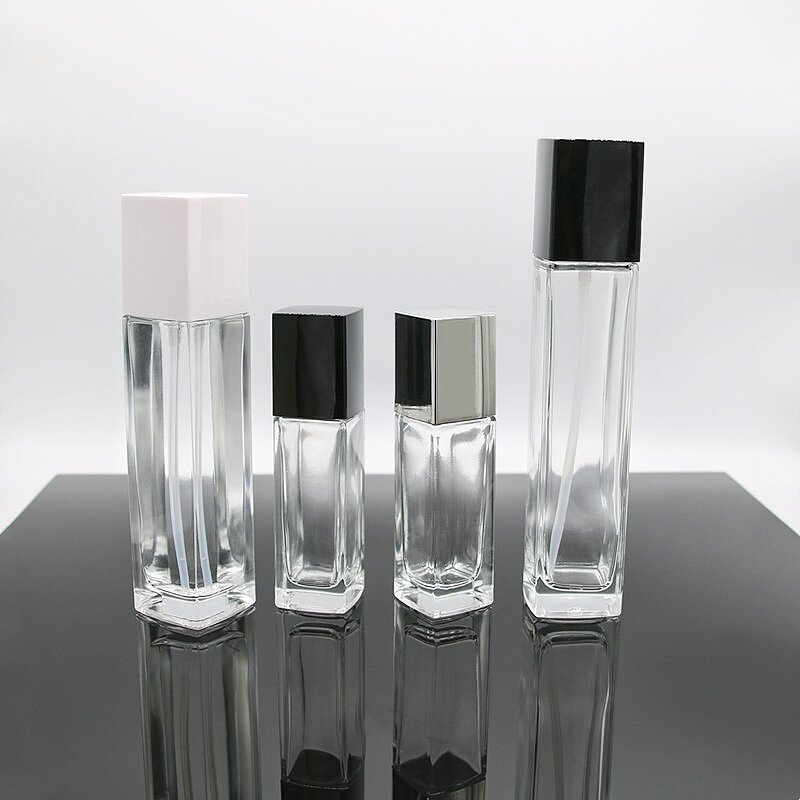 Glass Bottle Supplier - 40-120ml Rectangular High-end with Pump