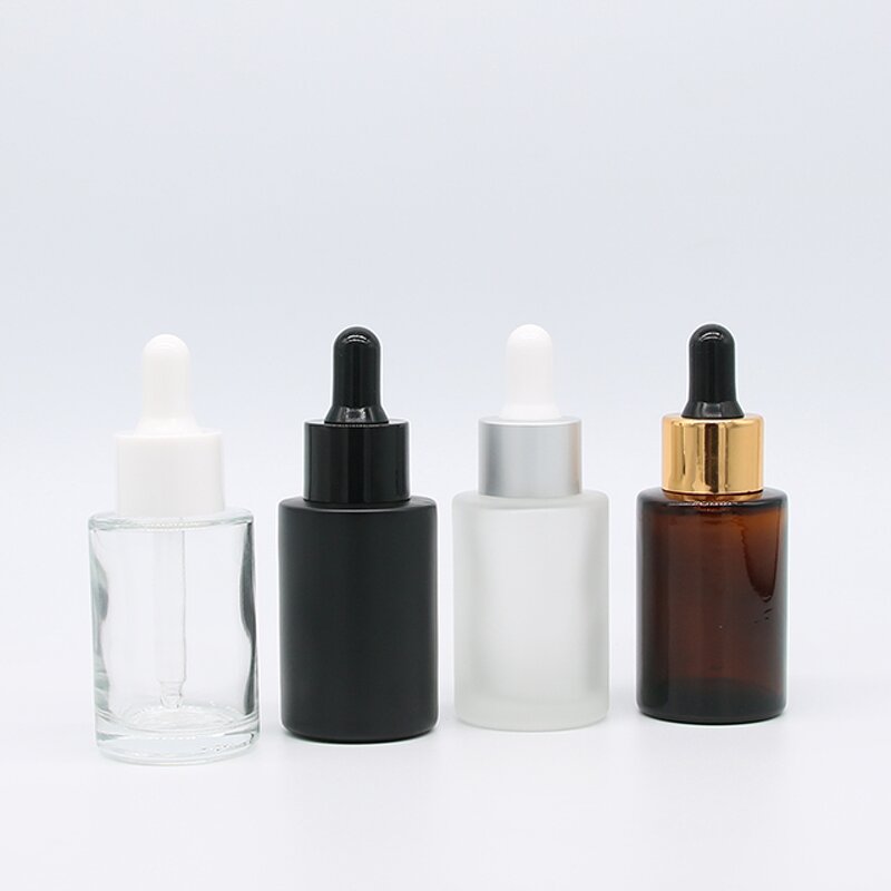 Amber Glass Bottle Factory - 30ml Flat Shoulder Essential Oil Dropper