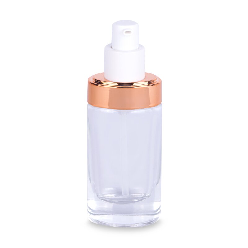 Foundation Bottle Manufacturer - 30ml Square Frosted Glass with Pump