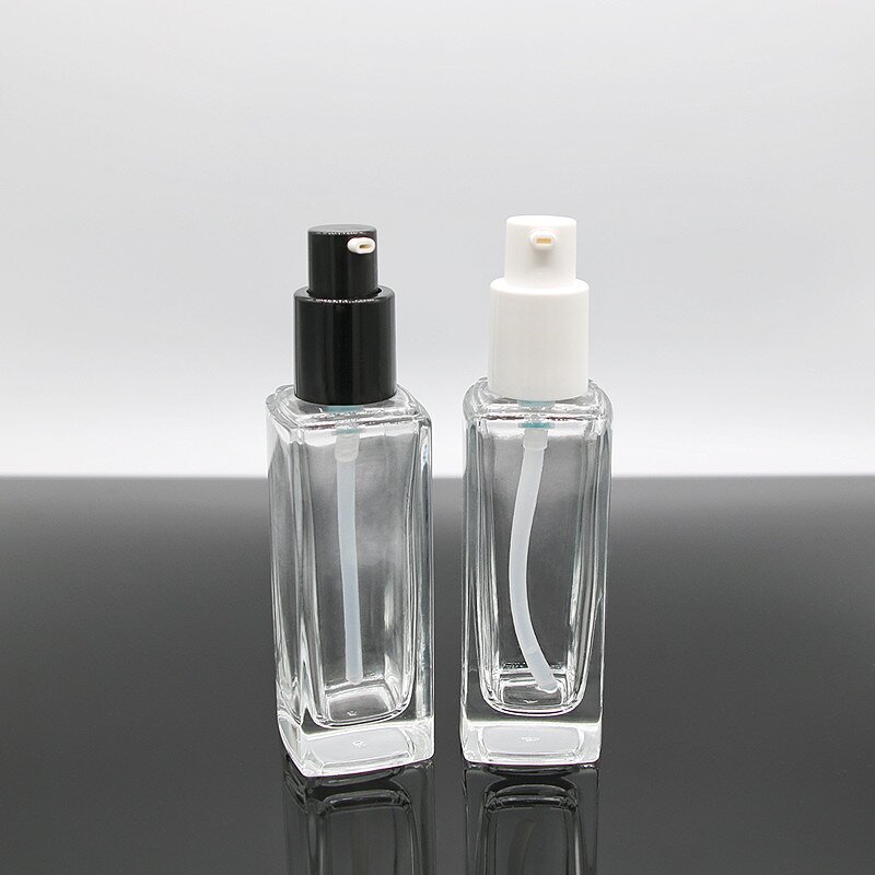 Glass Bottle Supplier - 40-120ml Rectangular High-end with Pump