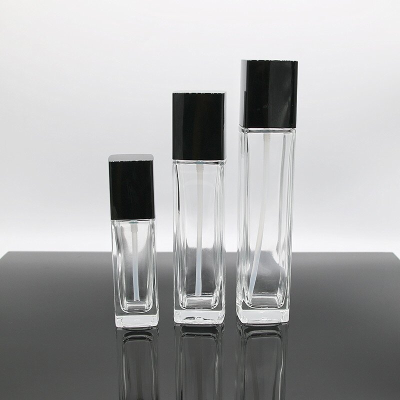 Glass Bottle Supplier - 40-120ml Rectangular High-end with Pump