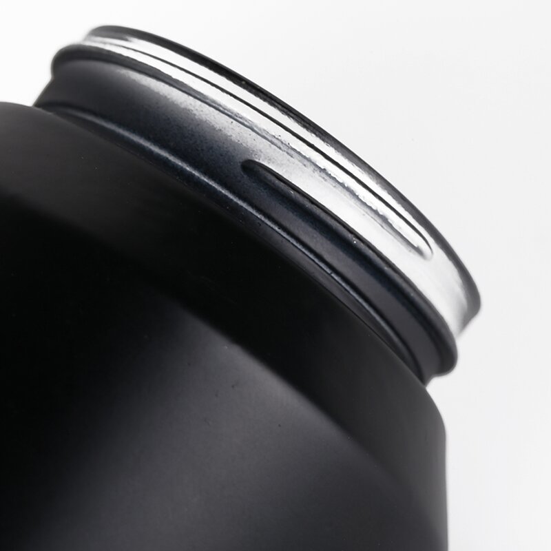 Glass Bottle Manufacturer - Custom Frosted Matte Black Cosmetic Jar