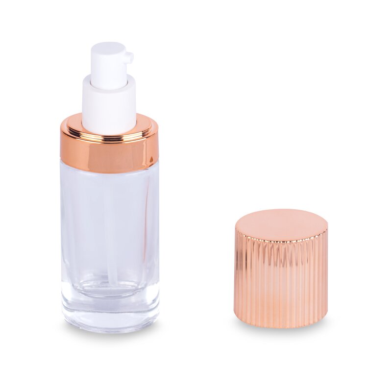 Foundation Bottle Manufacturer - 30ml Square Frosted Glass with Pump