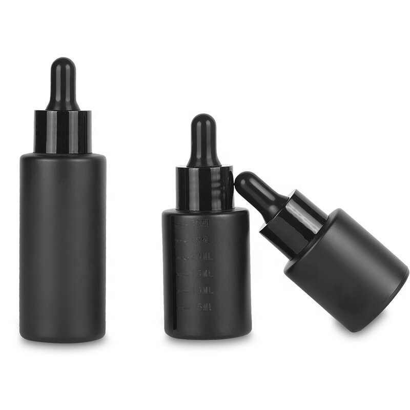 Glass Dropper Bottle Factory - 30ml Luxury Matte Black Essential Oil