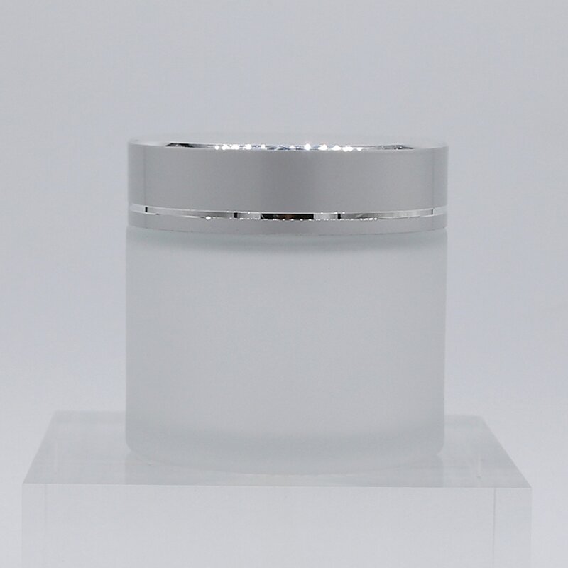 Glass Cream Jar Factory - 60g Clear with Plastic White Cap