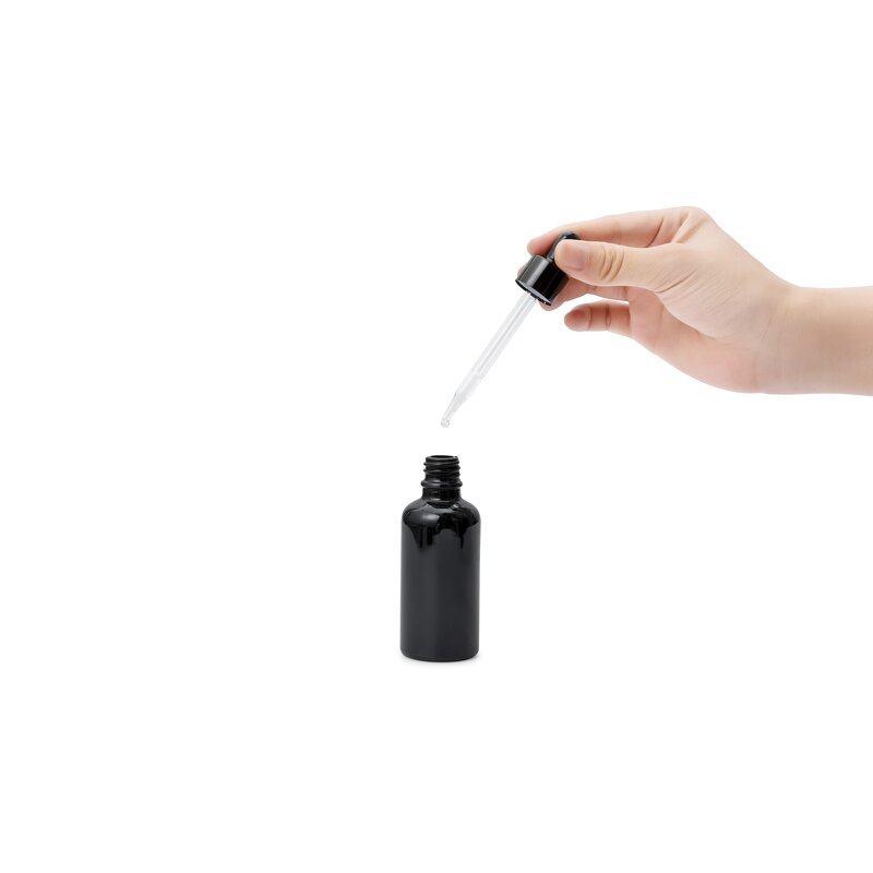 Essential Oil Bottle Factory - 5-100ml Black Glass Container Packaging