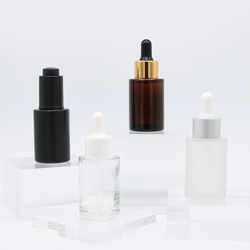 Amber Glass Bottle Factory - 30ml Flat Shoulder Essential Oil Dropper