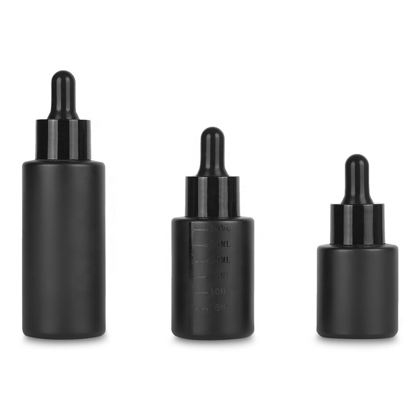 Glass Dropper Bottle Factory - 30ml Luxury Matte Black Essential Oil
