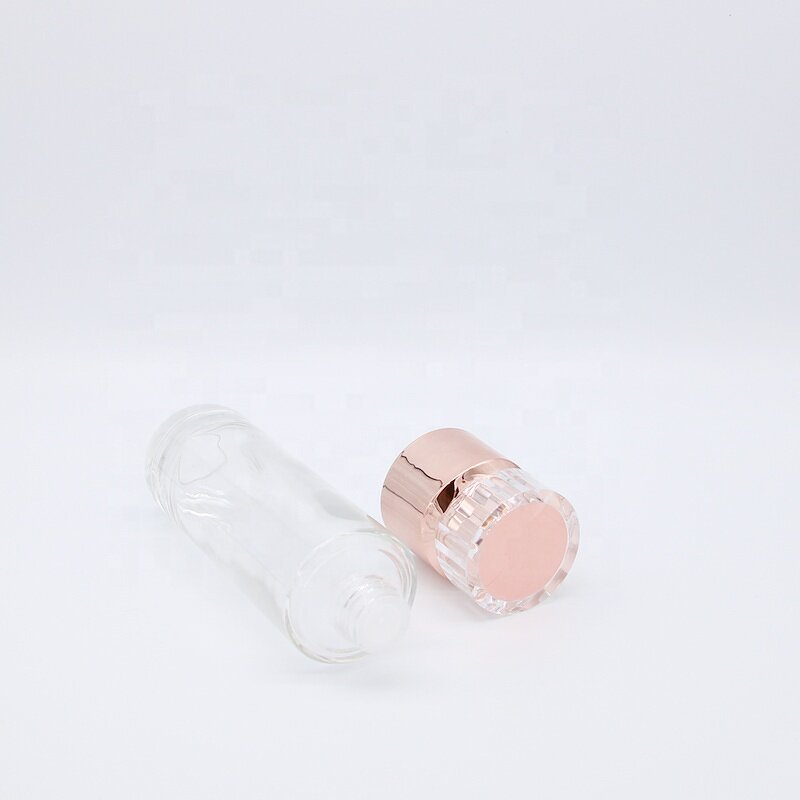 Glass Bottle Supplier - 30-120ml Rose Gold Spray Emulsion Essence