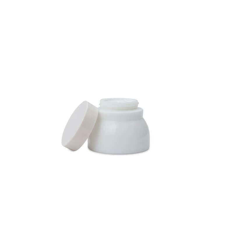 Ceramic Jar Supplier - 40-150ml White Slanted Shoulder Skin Care