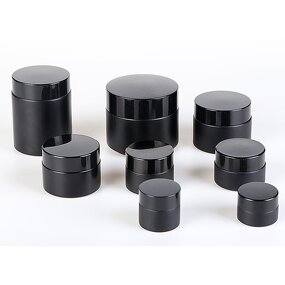 Glass Jars Supplier - Factory Stock Matte Black 30-100g Sunscreen
