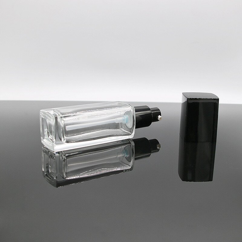 Glass Bottle Supplier - 40-120ml Rectangular High-end with Pump