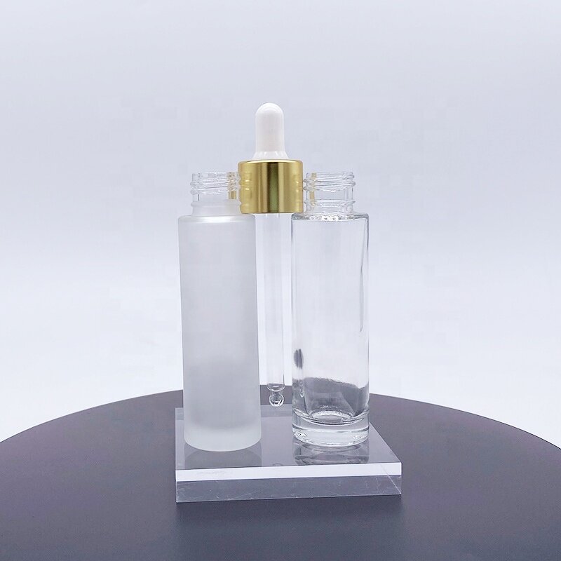 Glass Bottle Supplier - 15-50ml Slender Flat Shoulder Thick Bottom