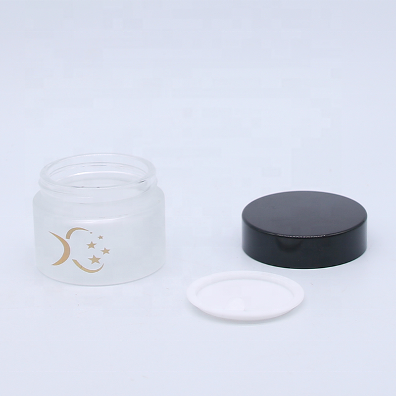 Glass Jar Supplier - Luxury Round White Frosted 50g with Screw Cap