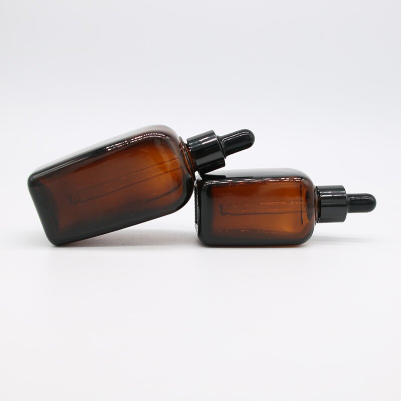 Glass Dropper Bottle Factory - 10-50ml Brown Square Dropper