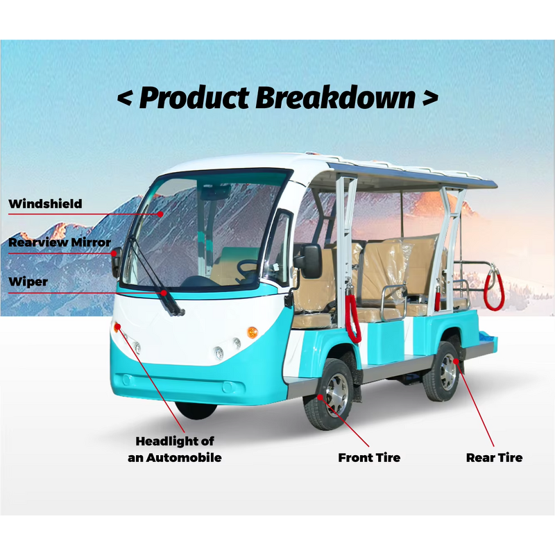 Electric Sightseeing Car Manufacturer - Wholesale 72V 11 Seater 4-wheel Golf Cart