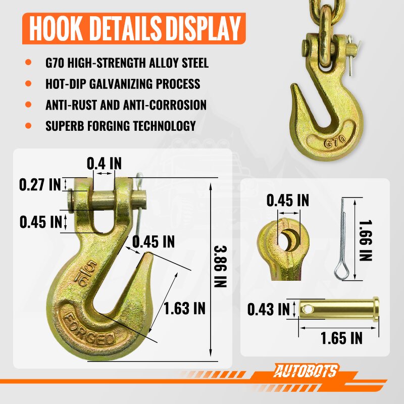Chain Binder Supplier - 3/8"-1/2" G70 Ratchet Load Binder Kit