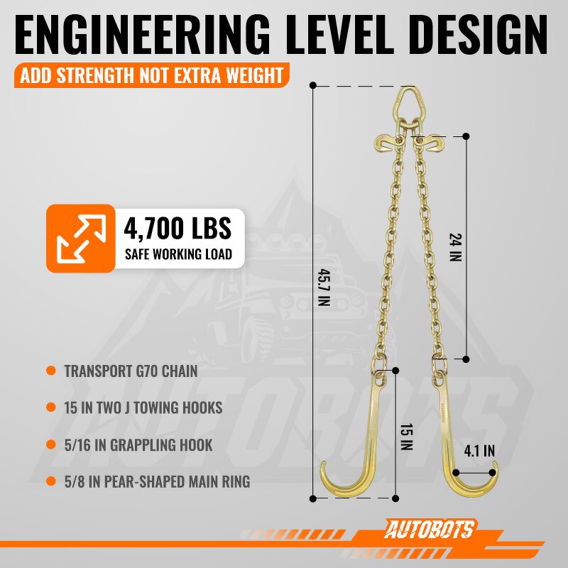 Tow Truck Chain Factory - 5/16" Yellow Galvanized G70 with J Hook