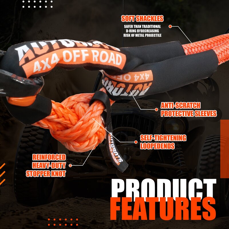 Recovery Tow Rope Factory - 1"x30ft Heavy Duty Kinetic Offroad