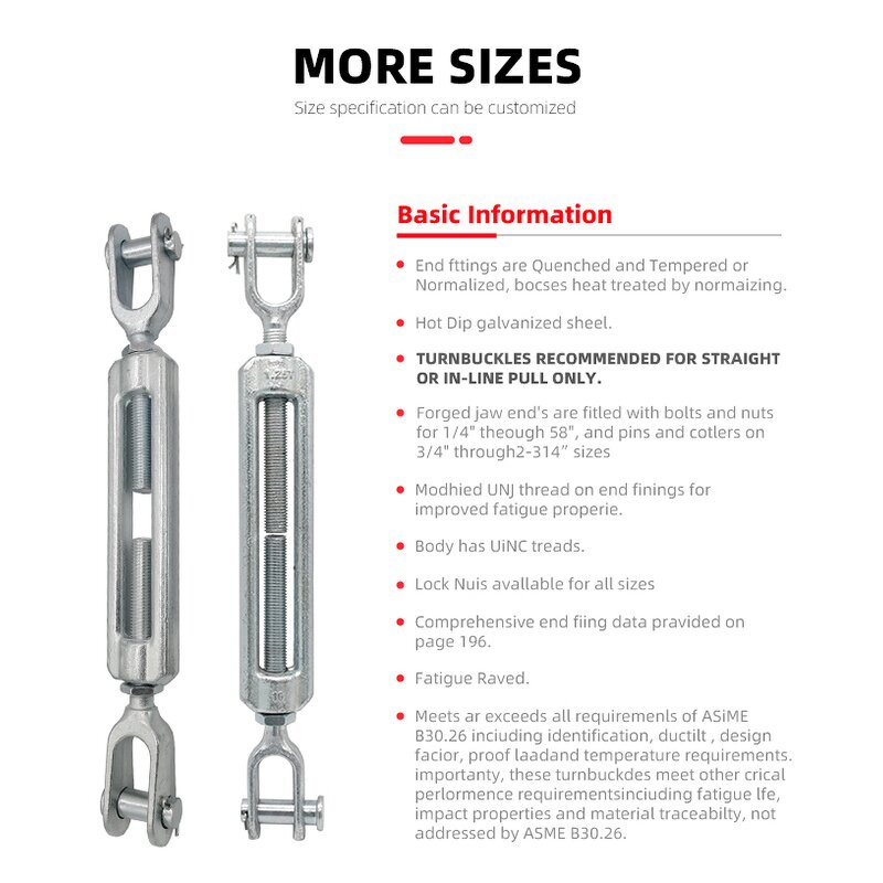 Stainless Steel Turnbuckle Factory - M12 to M48 Korean Us Type Eye