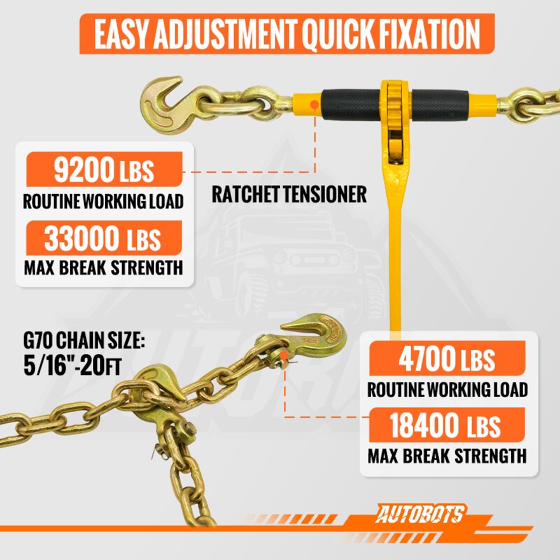 Chain Binder Supplier - 3/8"-1/2" G70 Ratchet Load Binder Kit