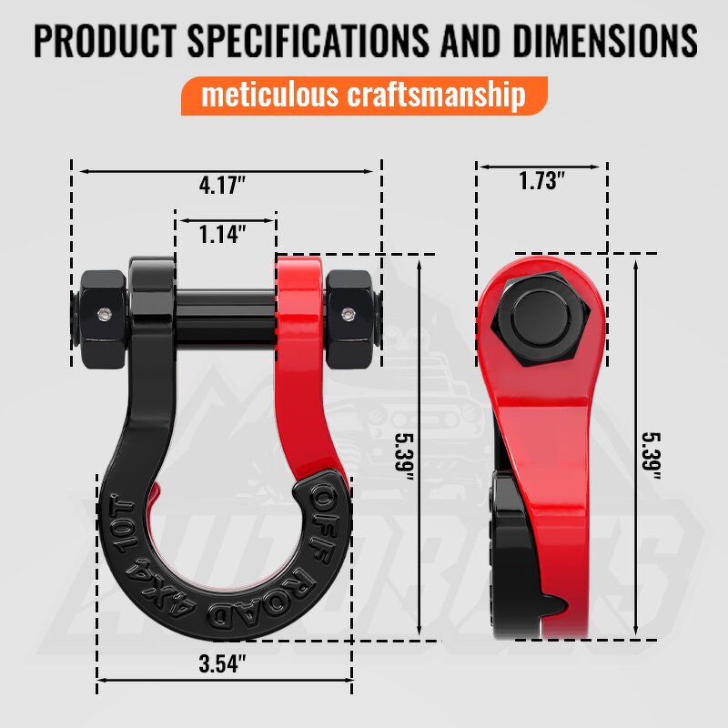 Tow Shackle Factory - Universal Steel Hitch Receiver Split D Ring
