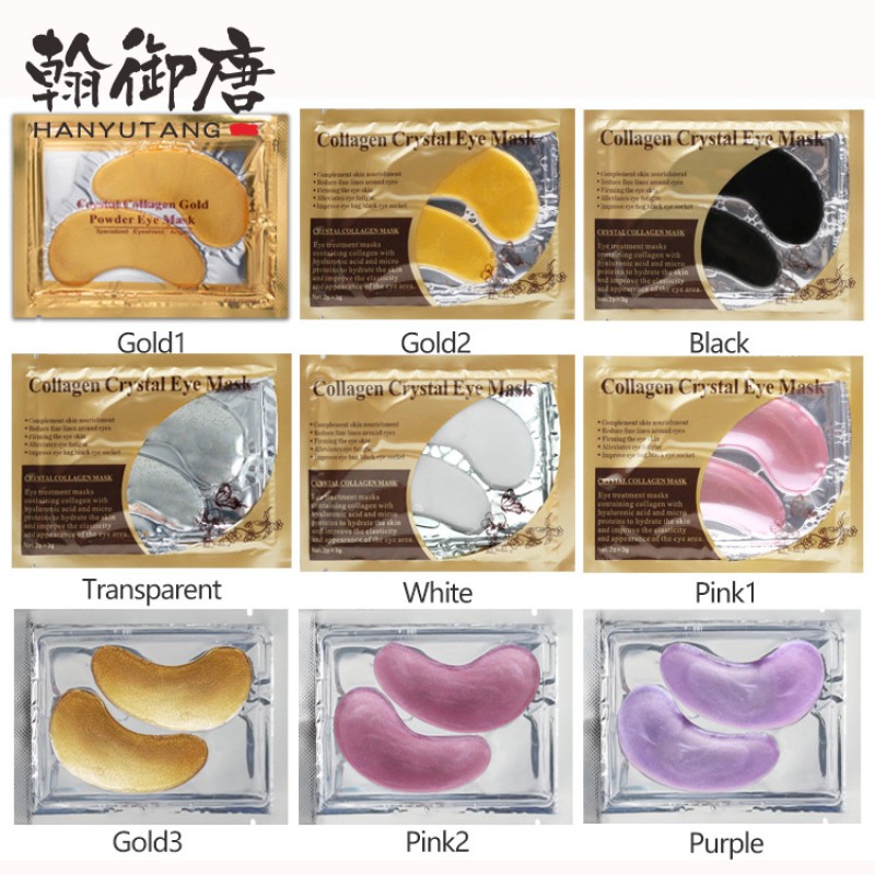 Luxury Collagen Crystal Gold Glitter Under Eye Pads Hydrogel Circle Golden 24k Gold Eye Mask Collagen for Eyes